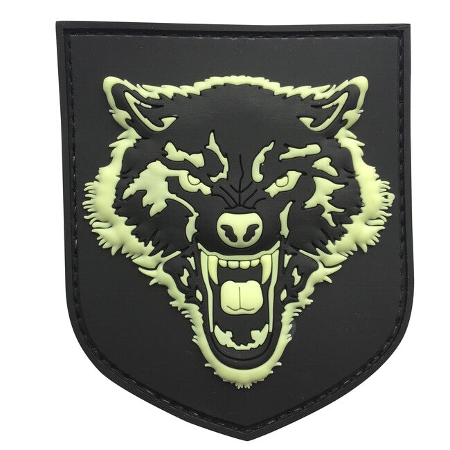 WARAGOD 3D Wolf PVC emblemă Glow Patch