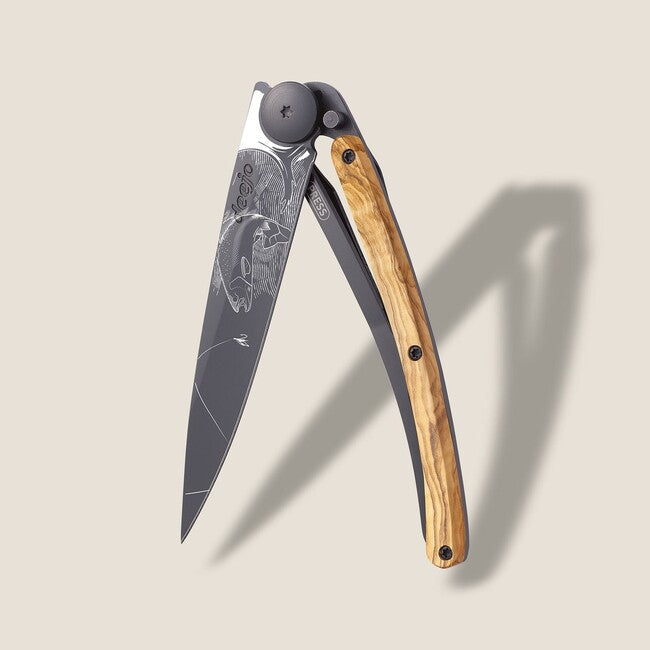 Deejo Tattoo briceag black olive wood Trout