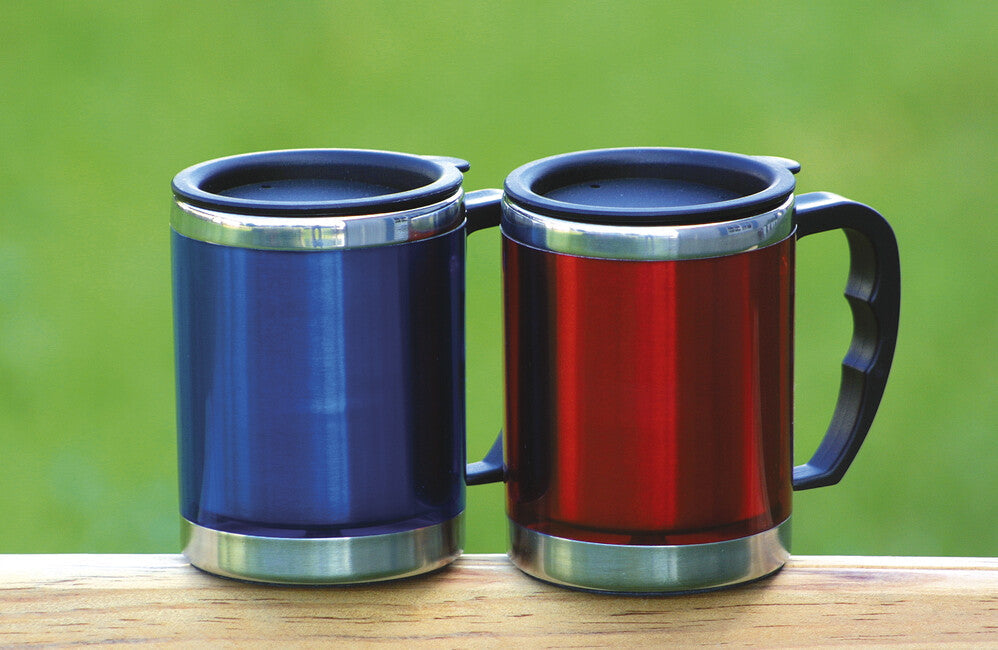 BasicNature MUG termocană din oțel inoxidabil, albastră, 0,42 l