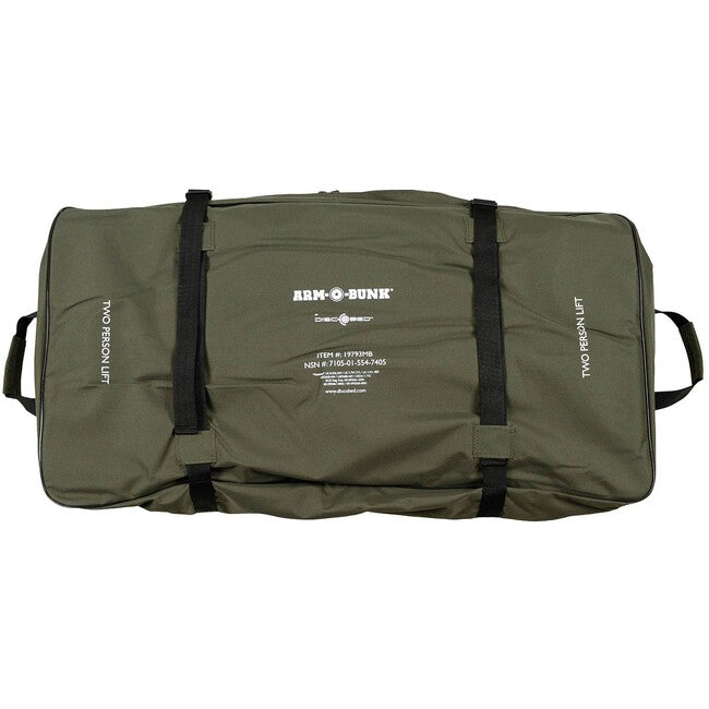 Disc-O-Bed Arm-O-Bunk pat pliabil cu buzunar lateral, OD green