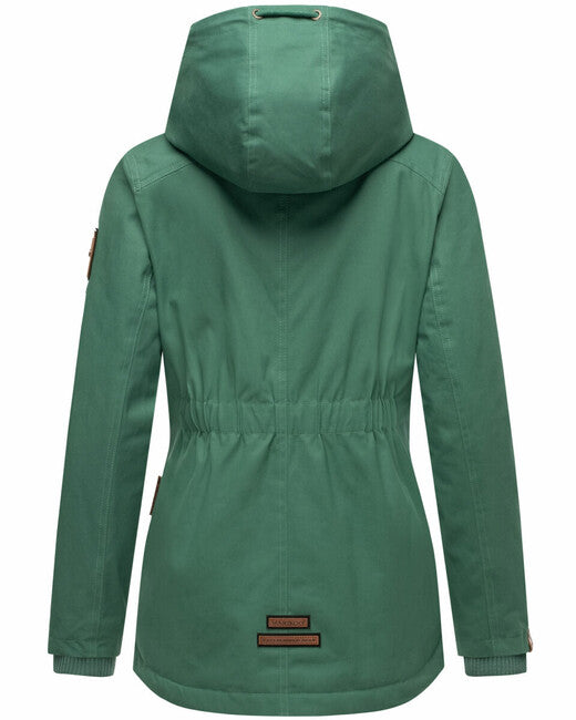 Marikoo Bikoo parka de iarnă pentru femei cu glugă, dusty green
