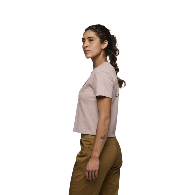 Black Diamond Faded tricou crop cu mânecă scurtă pentru femei, pale mauve