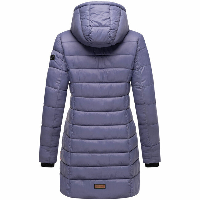 Marikoo ABENDSTERNCHEN palton piquat pentru femei cu glugă, Blue violet