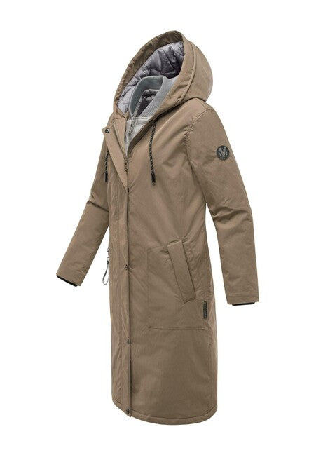 Marikoo Ledalaa parka de iarnă pentru femei cu glugă, stone brown