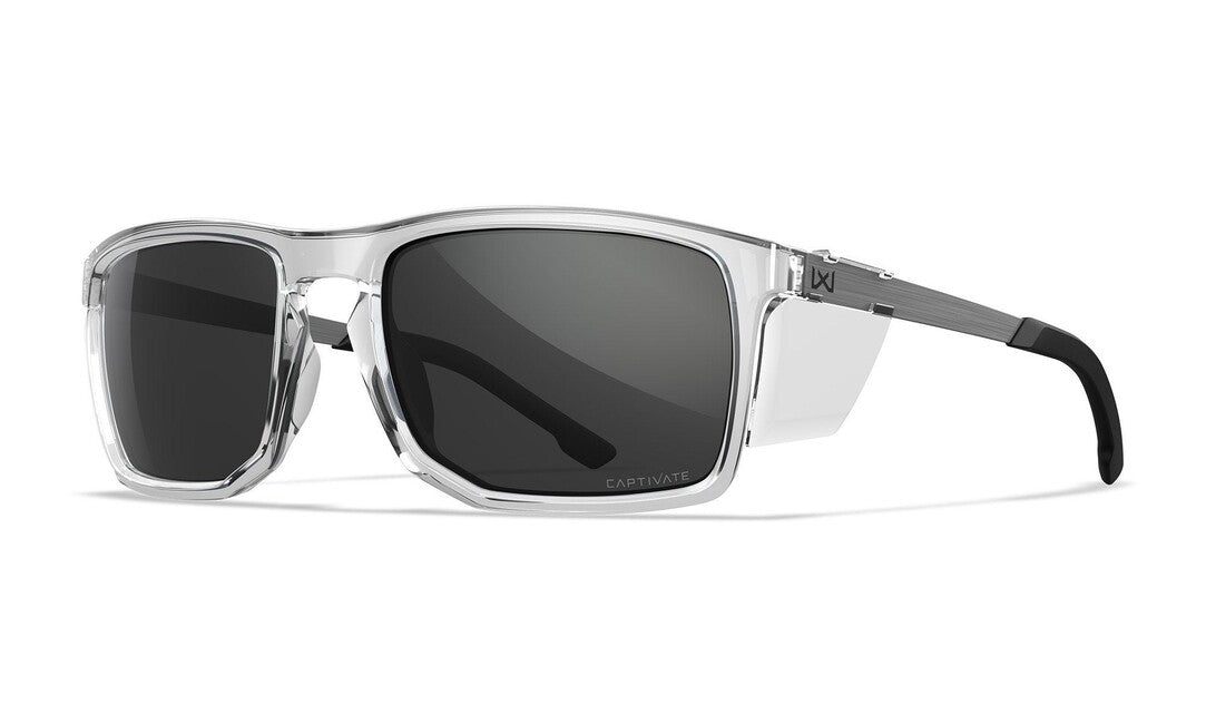 Wiley X Axe ochelari de soare, Captivate Grey/ Gloss Crystal Clear