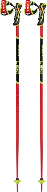 LEKI WCR TBS SL 3D bețe de schi alpin, roșu deschis/negre/galbene neon