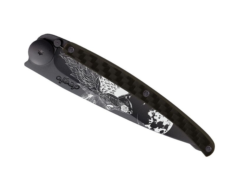 Deejo Tattoo briceag Howling, Black carbon