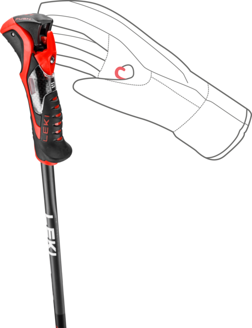 LEKI Airfoil 3D bețe de schi, antracit deschis-roșu deschis-negru