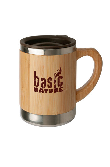 BasicNature Bamboo cană din bambus din oțel inoxidabil 0.3L