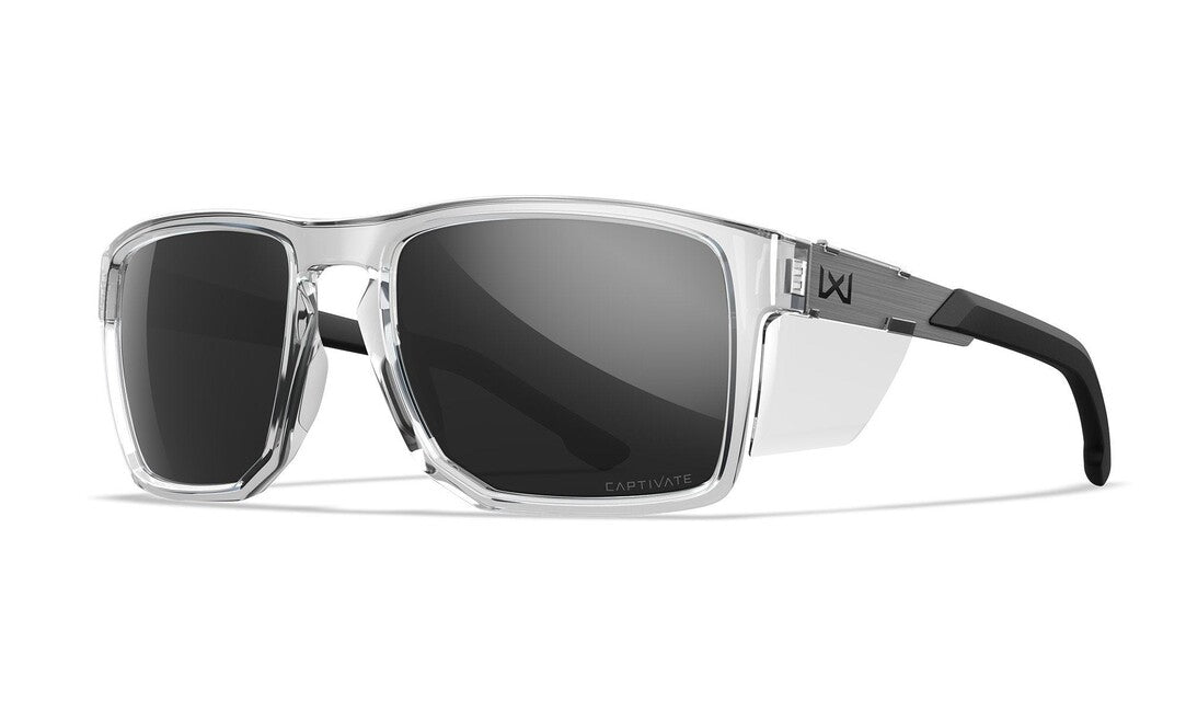 Wiley X Apex ochelari de soare, Captivate Grey/ Gloss Crystal Clear