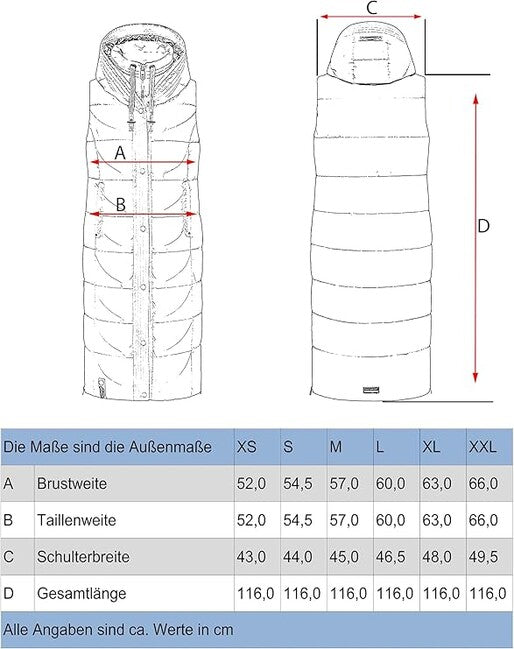 Navahoo BREZELCHEN vestă lungă pentru femei, oliv închis