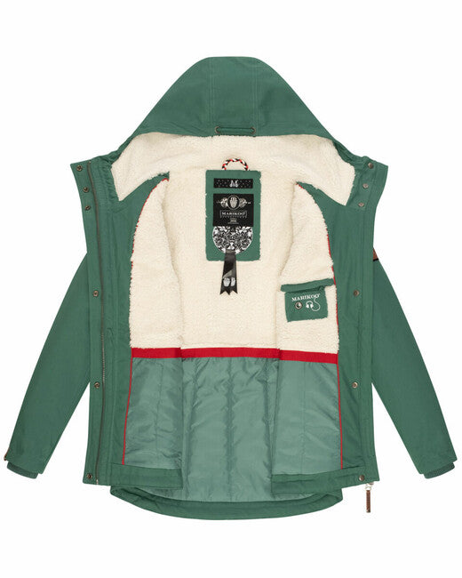 Marikoo Bikoo parka de iarnă pentru femei cu glugă, dusty green