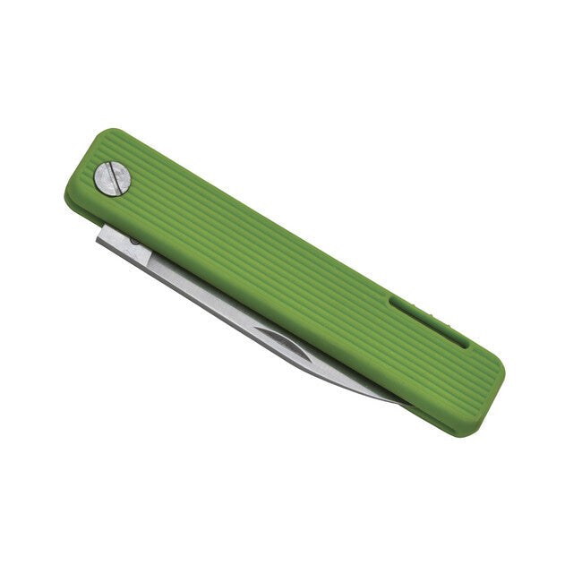 Baladeo ECO355 Papagayo briceag, lamă 7,5 cm, oțel 420, mâner TPE verde deschis