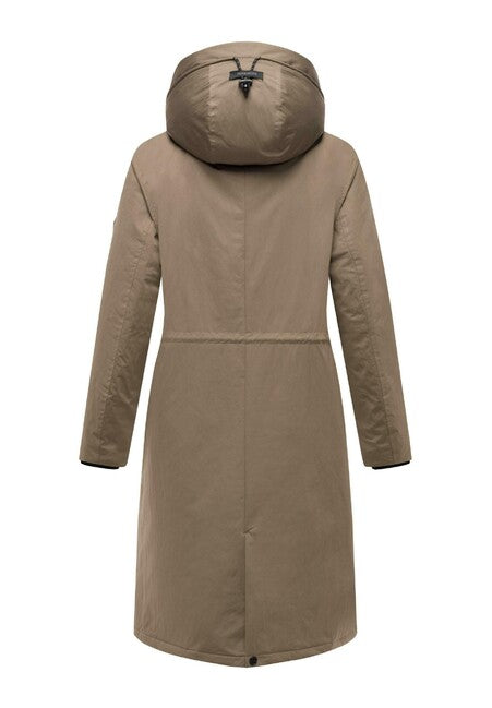 Marikoo Ledalaa parka de iarnă pentru femei cu glugă, stone brown