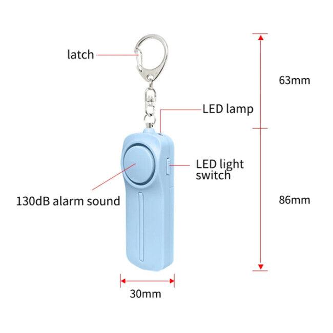 W&G SHIELD SOS alarmă personală cu LED și lanț de tragere, negru