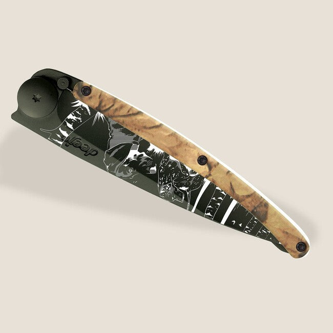 Deejo Tattoo briceag black brown camo Hunting Day