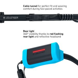 LEDLENSER Neo9R lanternă frontală 6,66 Wh, neagră-albastru