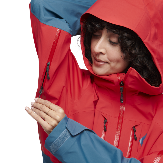 Black Diamond Recon Lt Stretch Shell geacă de schi pentru femei, coral red-creek blue