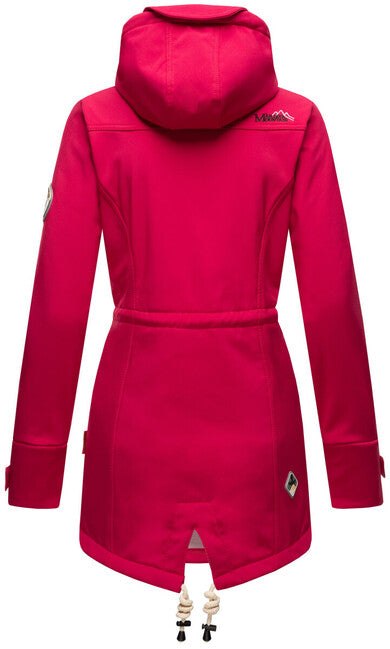 Marikoo ZIMTZICKE geacă softshell de iarnă pentru femei cu glugă, fucsia