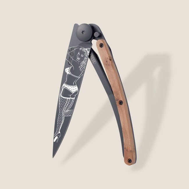 Deejo Tattoo briceag Black juniper wood Pin up