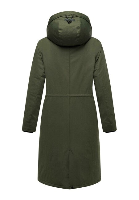 Marikoo Ledalaa parka de iarnă pentru femei cu glugă, verde oliv închis
