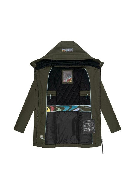 Navahoo Eishauch parka de iarnă pentru femei cu glugă, verde oliv închis
