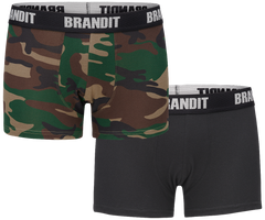 Brandit boxeri pentru bărbați set 2 buc, woodland-negru