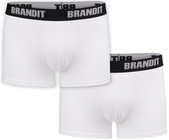 Brandit boxeri cu logo 2buc, alb-alb
