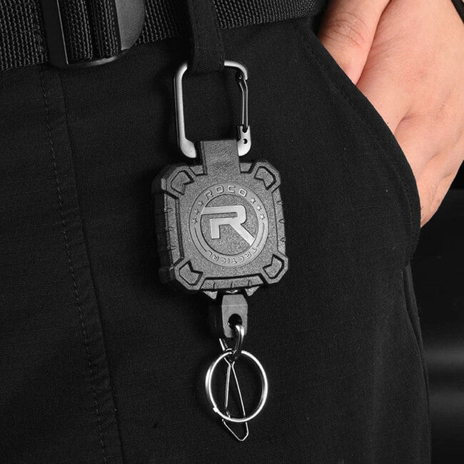 Leguon Keyhex carabinieră cu coardă din oțel pentru chei, neagră