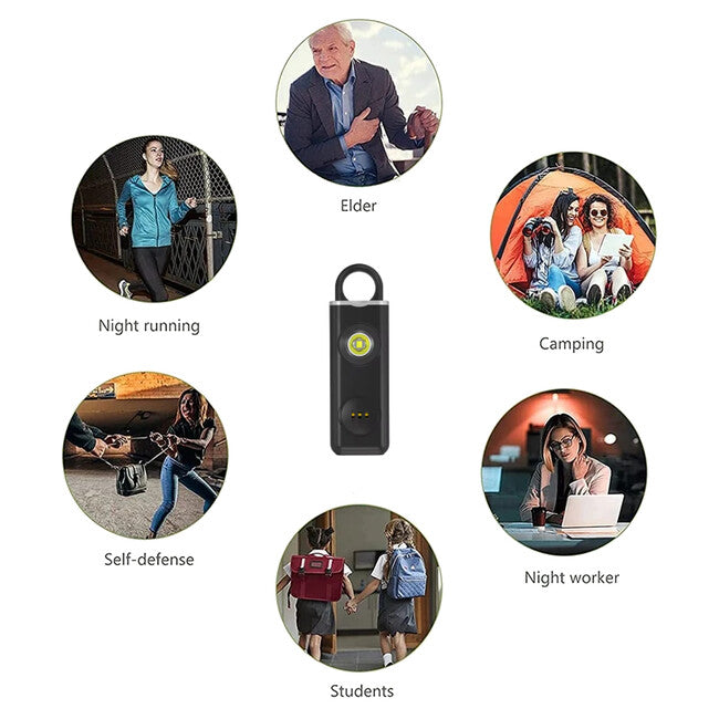 W&G SHIELD SOS alarmă personală cu LED și inel de tragere detașabil, roz