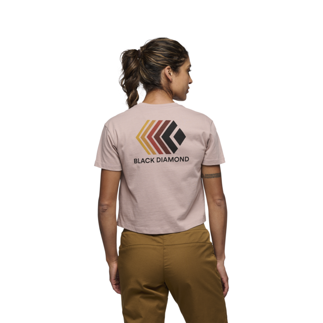 Black Diamond Faded tricou crop cu mânecă scurtă pentru femei, pale mauve