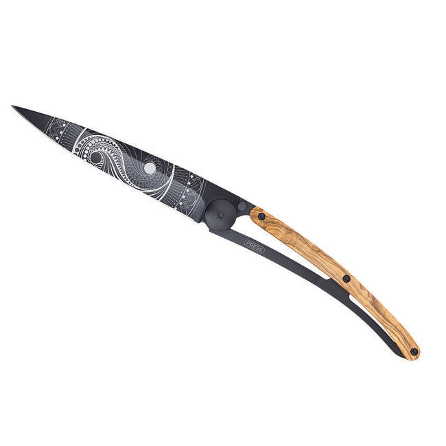 Deejo Tattoo briceag Black olive wood Yin Yang