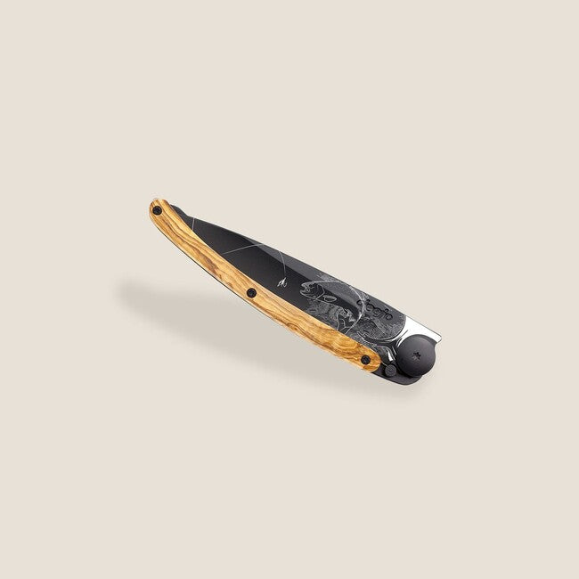 Deejo Tattoo briceag black olive wood Trout