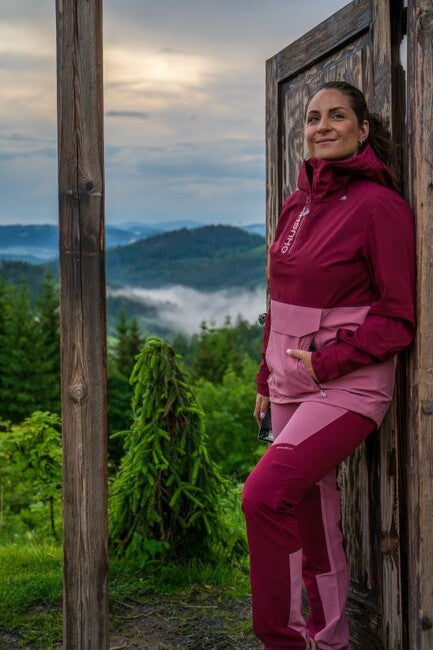 HUSKY Keiry pantaloni outdoor pentru femei, bordo/roz