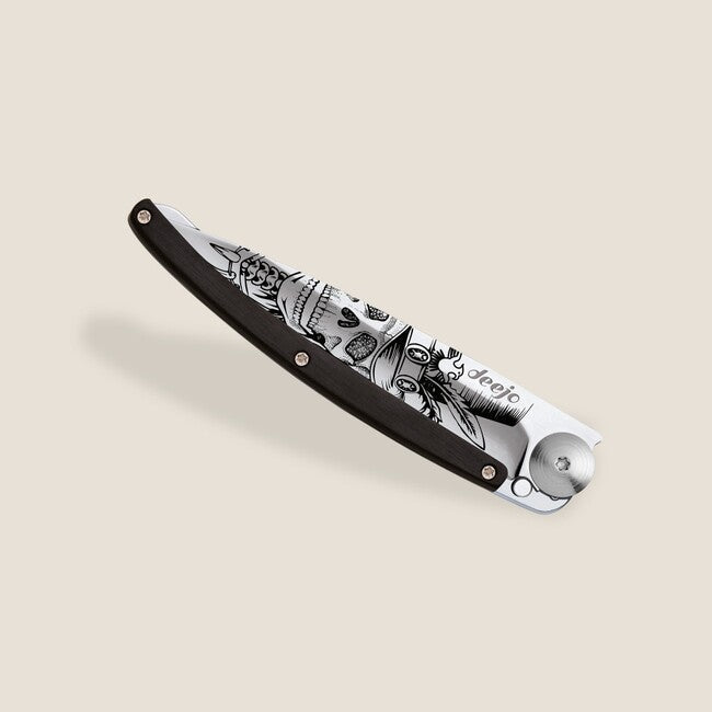 Deejo Tattoo Mirror briceag ebony wood Dandy Skull