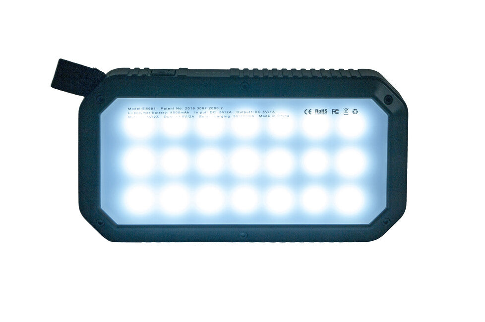 BasicNature powerbancă 8K cu încărcare solară și lumină LED, 8
