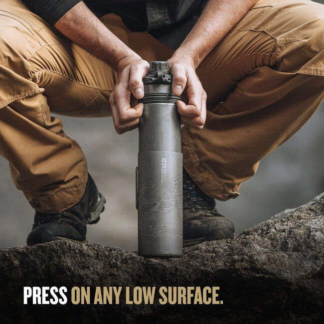 GRAYL GeoPress™ Titanium Purifier sticlă de filtrare + capac de gătit, Covert Black