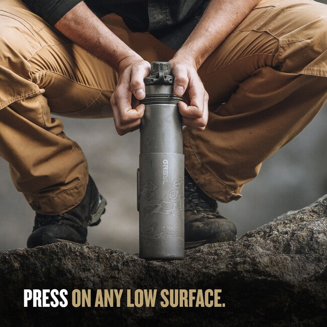 GRAYL GeoPress™ Purifier sticlă de filtrare Titanium + Cook Lid, Olive Drab