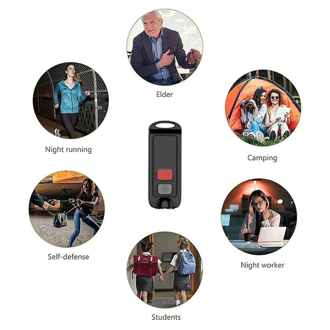 W&G SHIELD SOS alarmă personală cu LED și buton de activare, albastru