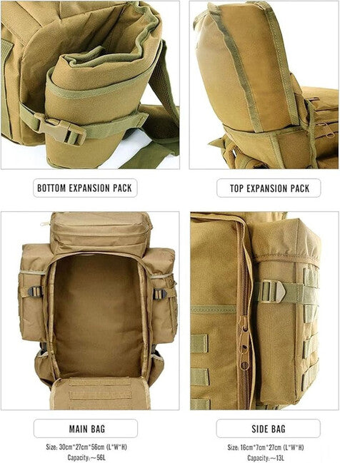 DRAGOWA Tactical Zenith 70 L rucsac tactic, negru
