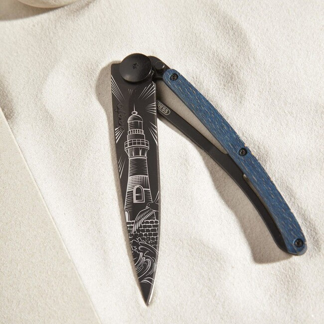 Deejo Tattoo briceag Black blue beech Lighthouse