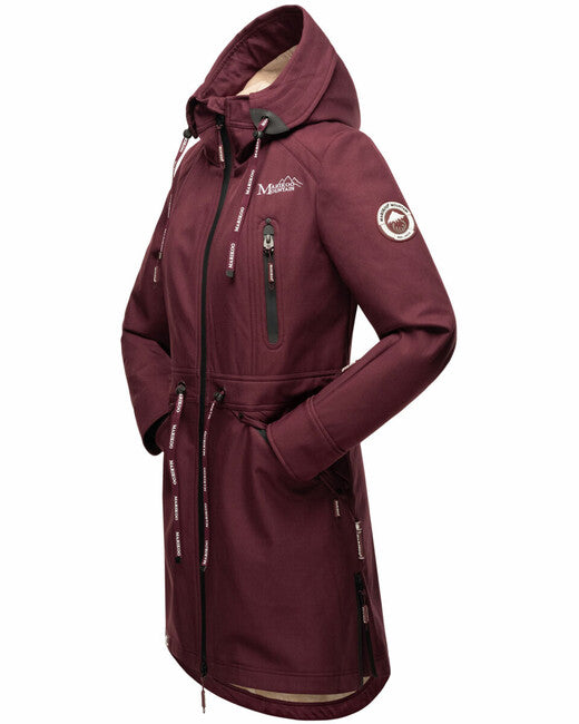 Marikoo Racquelle geacă softshell pentru femei cu glugă, wine