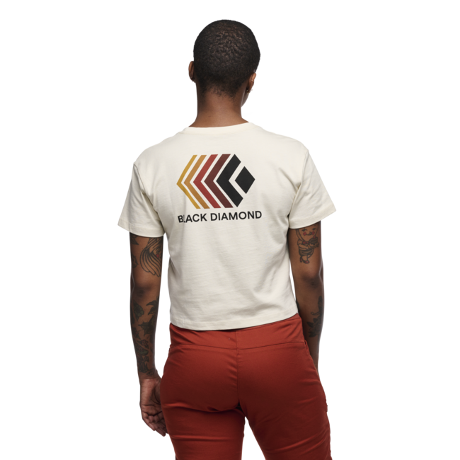 Black Diamond Faded tricou crop cu mânecă scurtă pentru femei, off white