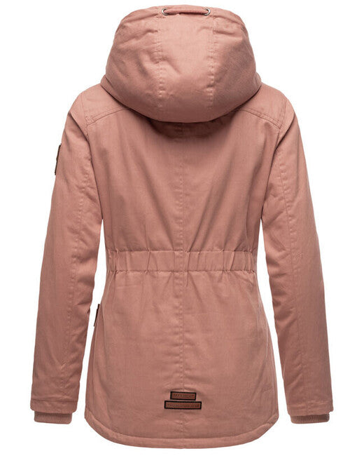 Marikoo Bikoo parka de iarnă pentru femei cu glugă, terracotta