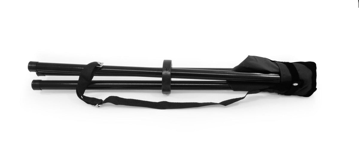 BasicNature Travelchair scaun cu trei picioare din oțel, negru
