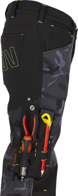 BENNON CAMOS pantaloni softshell, negri/gri