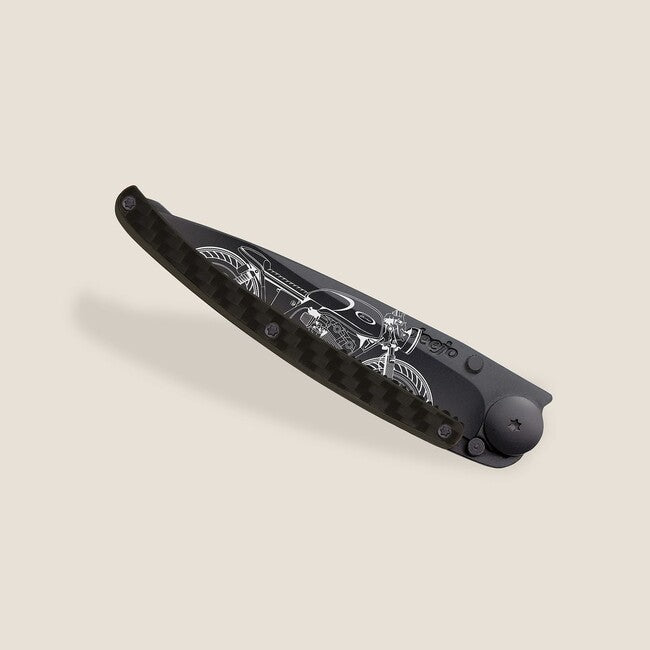 Deejo Café Racer briceag Serration, black
