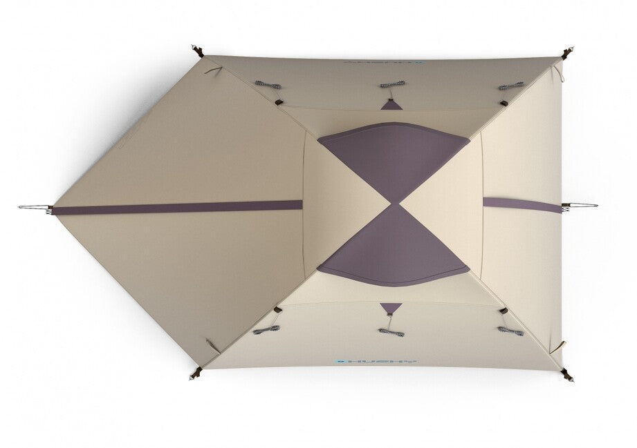 Husky Bird 3 Plus cort expediționar ultraușor pentru 3 persoane, Black Coating light brown