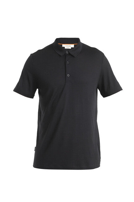 Icebreaker 150 Tech Lite III Merino tricou polo pentru bărbați cu mânecă scurtă, negru