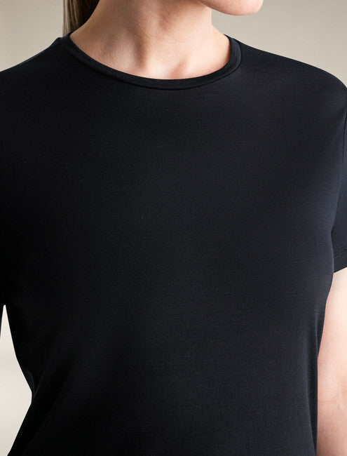 Icebreaker 125 Cool Lite Sphere III Merino tricou pentru femei cu mânecă scurtă, negru